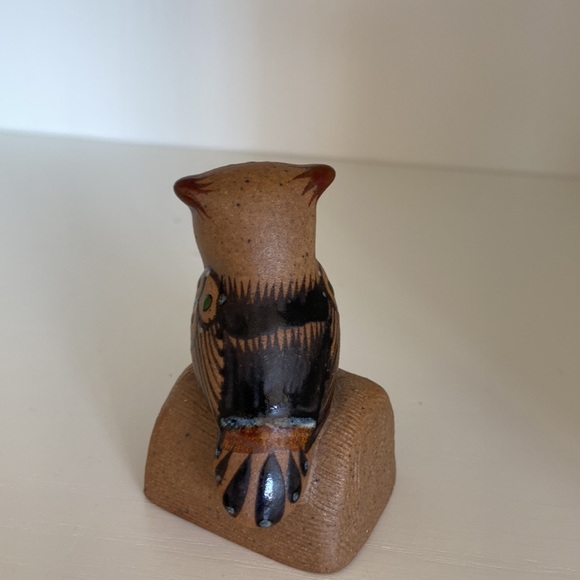 Vintage Tonala Mexican Pottery Owl on Branch signed Perez - Picture 14 of 16